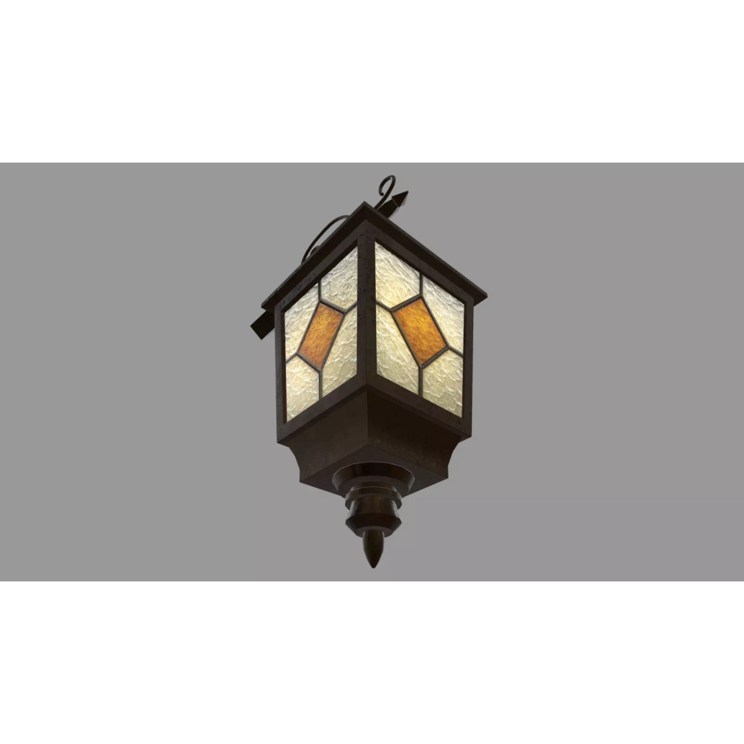 Old Lamp 3D Model – Vintage Low-Poly Decorative Lamp, FBX - View 6