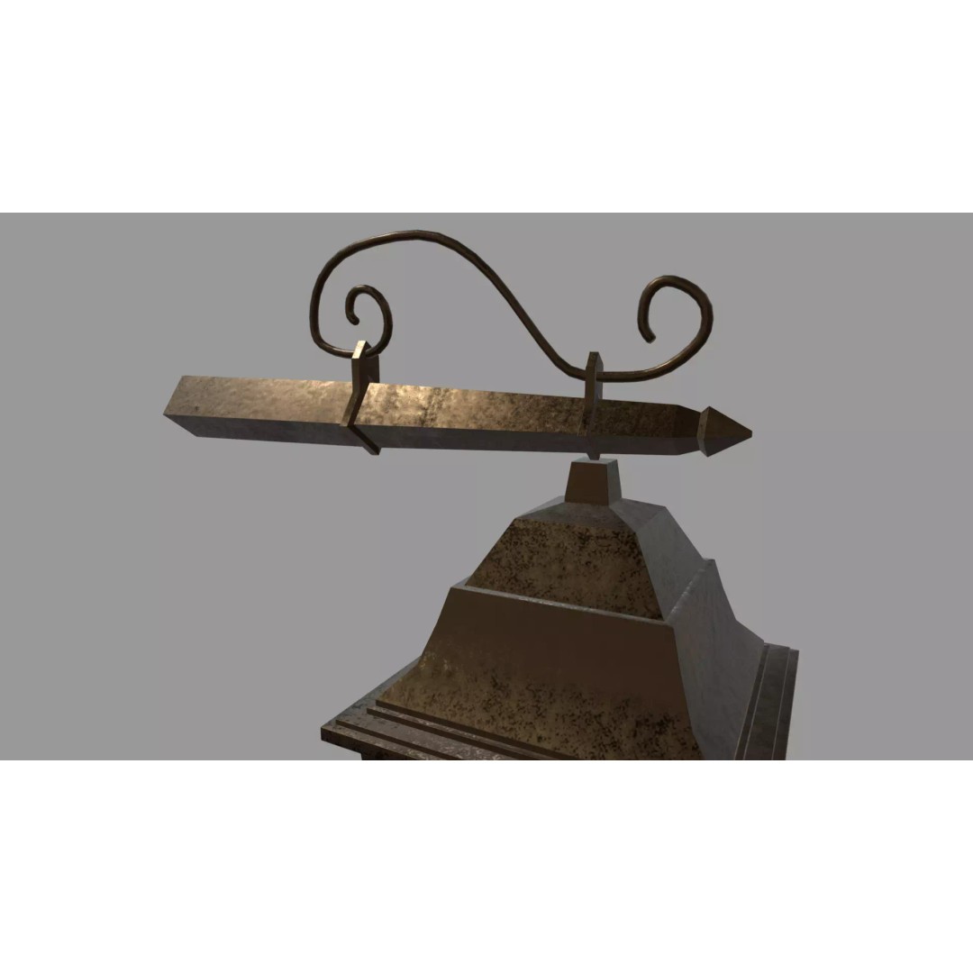 Old Lamp 3D Model – Vintage Low-Poly Decorative Lamp, FBX - View 7