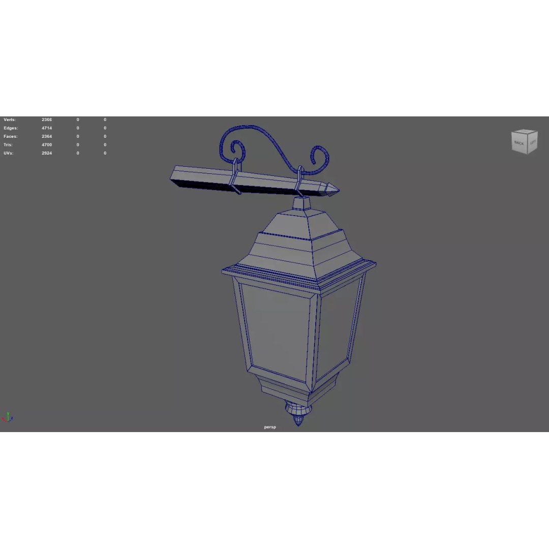 Old Lamp 3D Model – Vintage Low-Poly Decorative Lamp, FBX - View 8