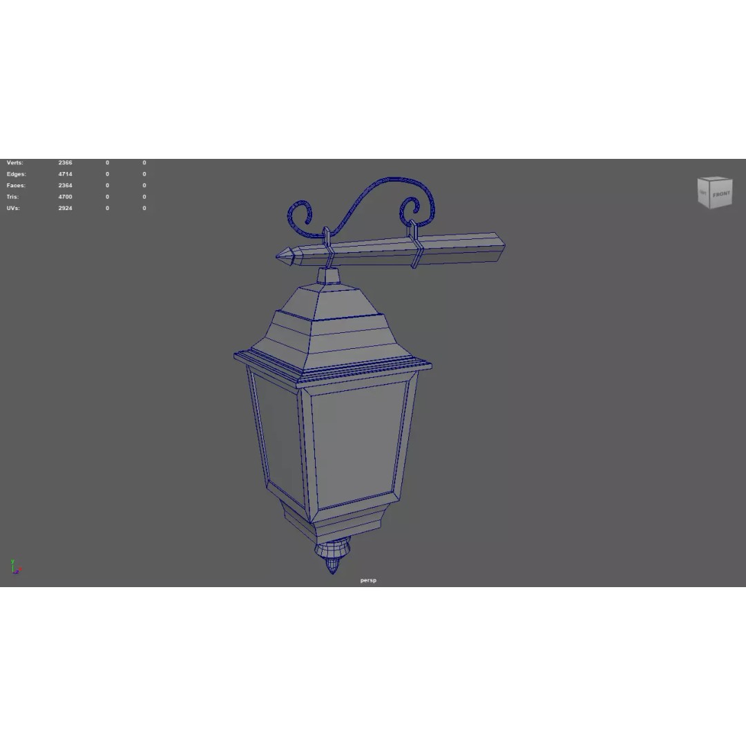 Old Lamp 3D Model – Vintage Low-Poly Decorative Lamp, FBX - View 9