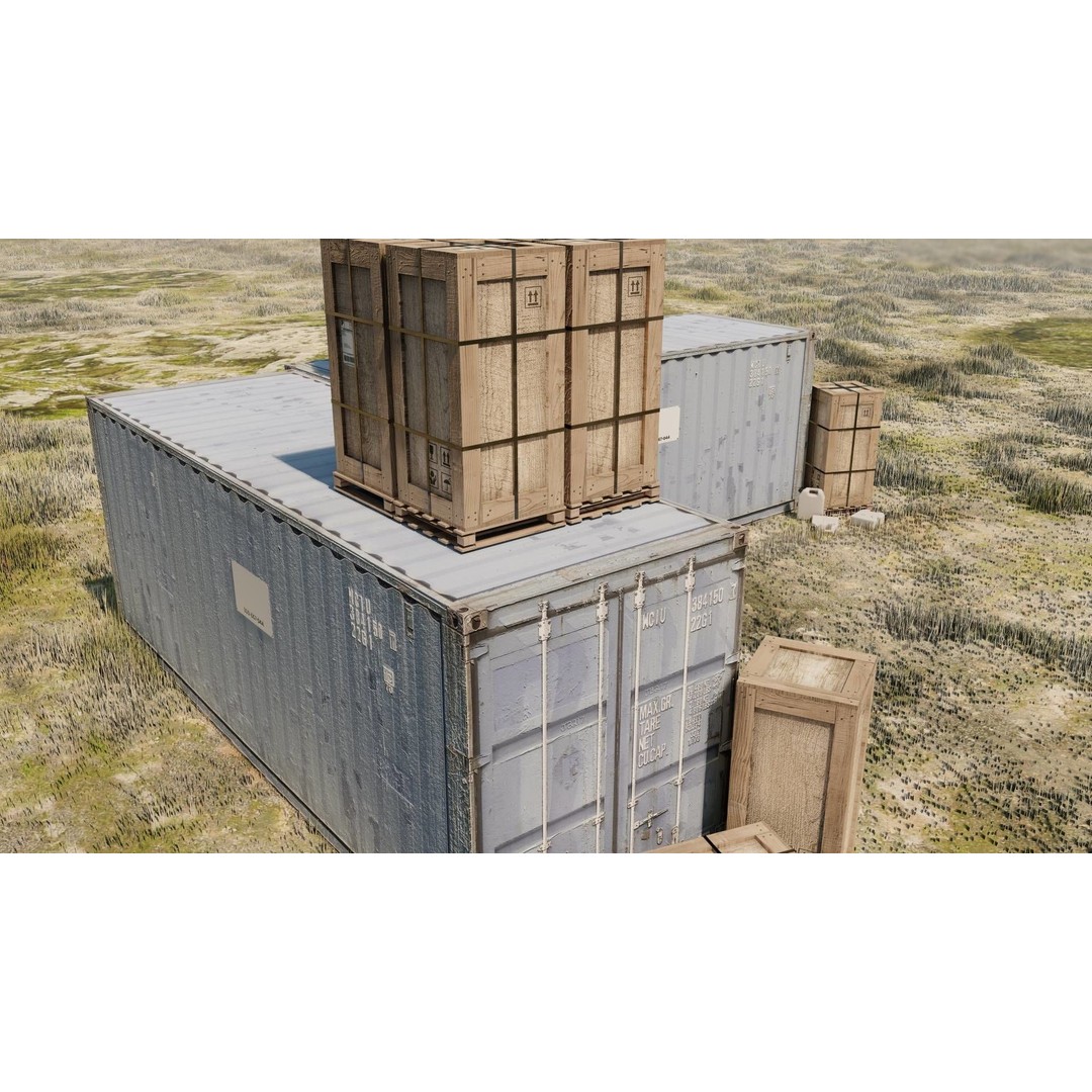 Cargo Boxes 3D Model – Low Poly Game Asset, Blender, FBX - View 10