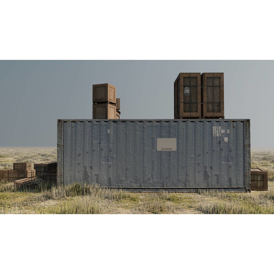 Cargo Boxes 3D Model – Low Poly Game Asset, Blender, FBX - View 11