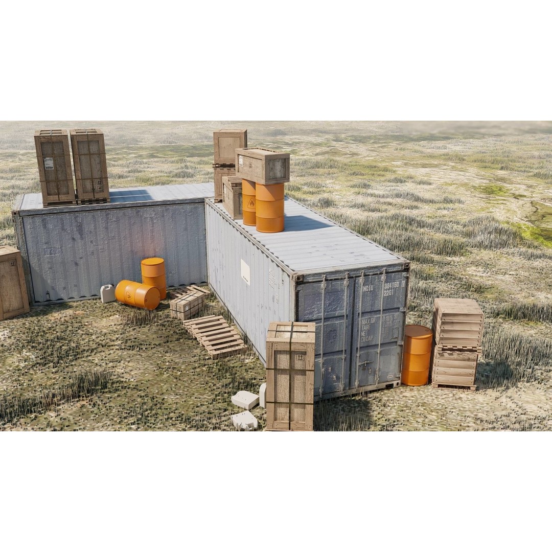Cargo Boxes 3D Model – Low Poly Game Asset, Blender, FBX - View 5