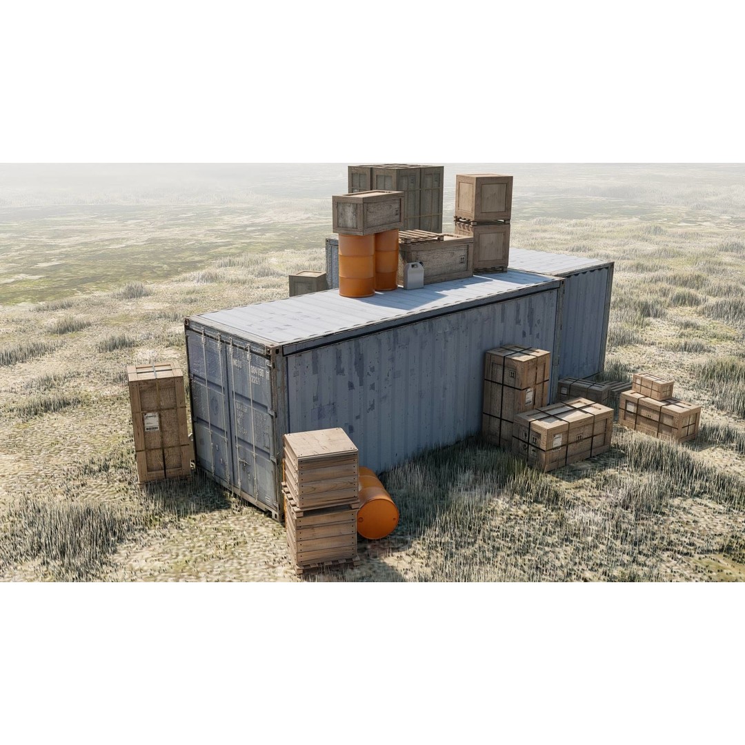 Cargo Boxes 3D Model – Low Poly Game Asset, Blender, FBX - View 6