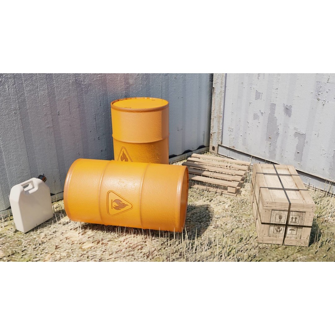 Cargo Boxes 3D Model – Low Poly Game Asset, Blender, FBX - View 8