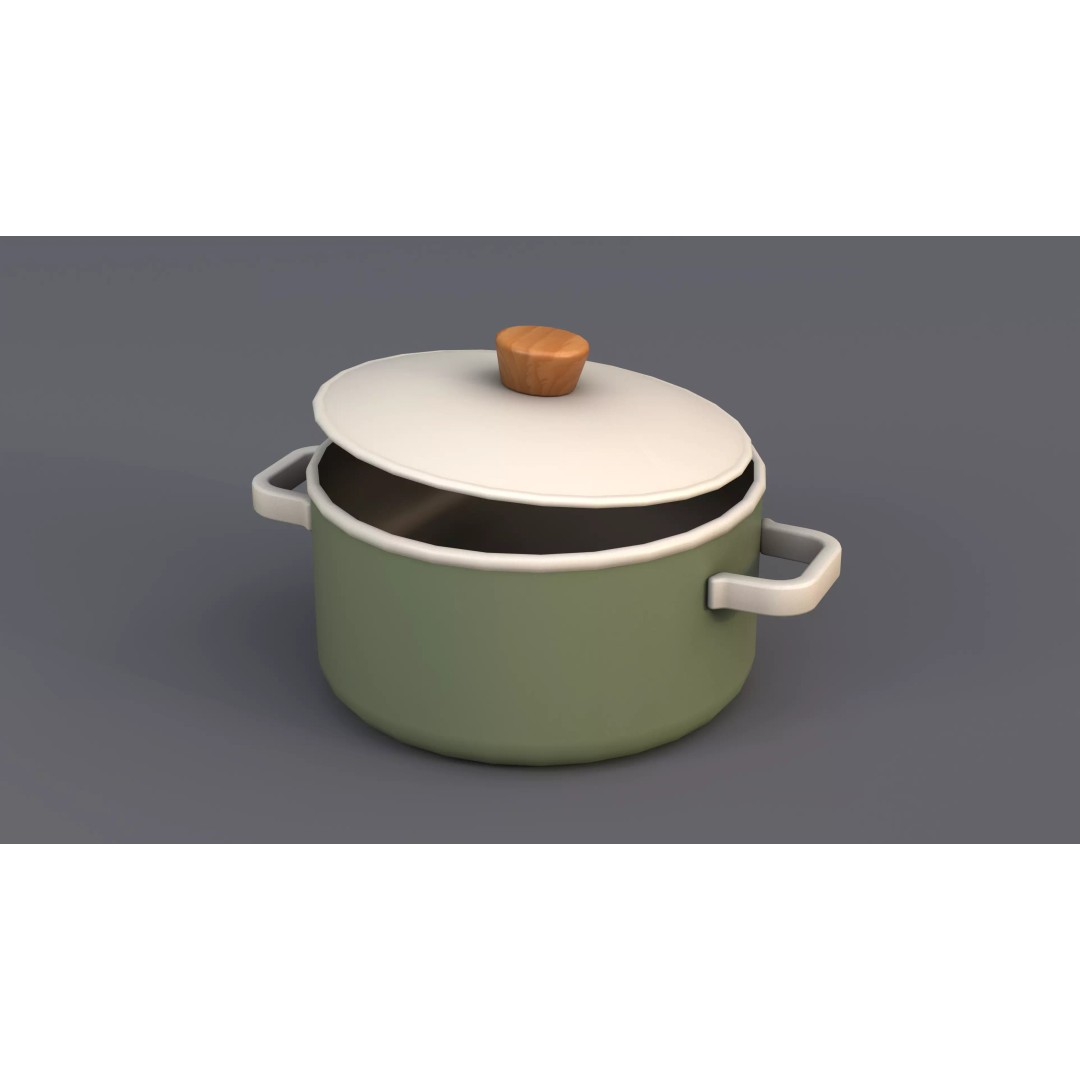Kitchen Props 3D Model – Low Poly Game Asset, FBX, OBJ, PBR Textures - View 6