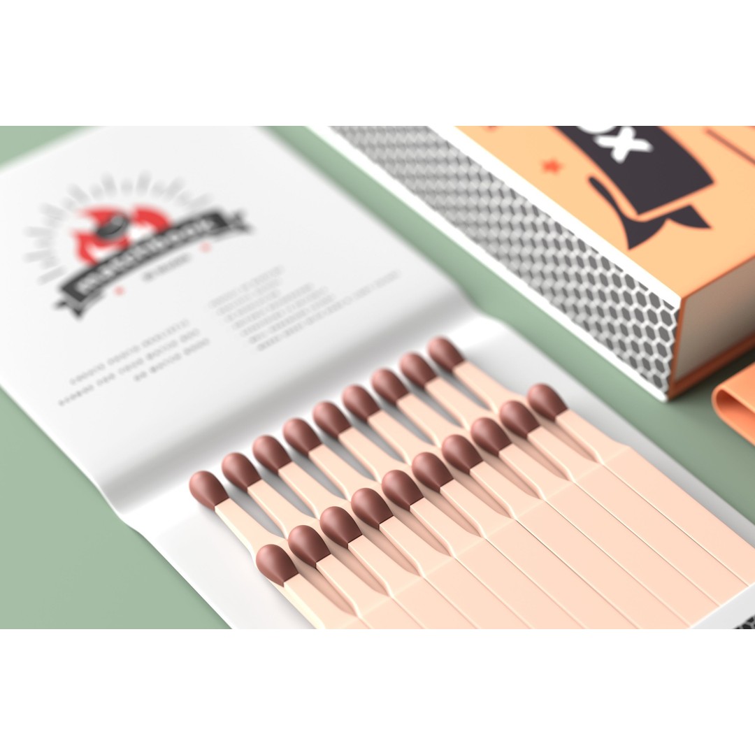 Matchbox 3D Model – Low Poly Household Asset, FBX & OBJ Formats - View 3