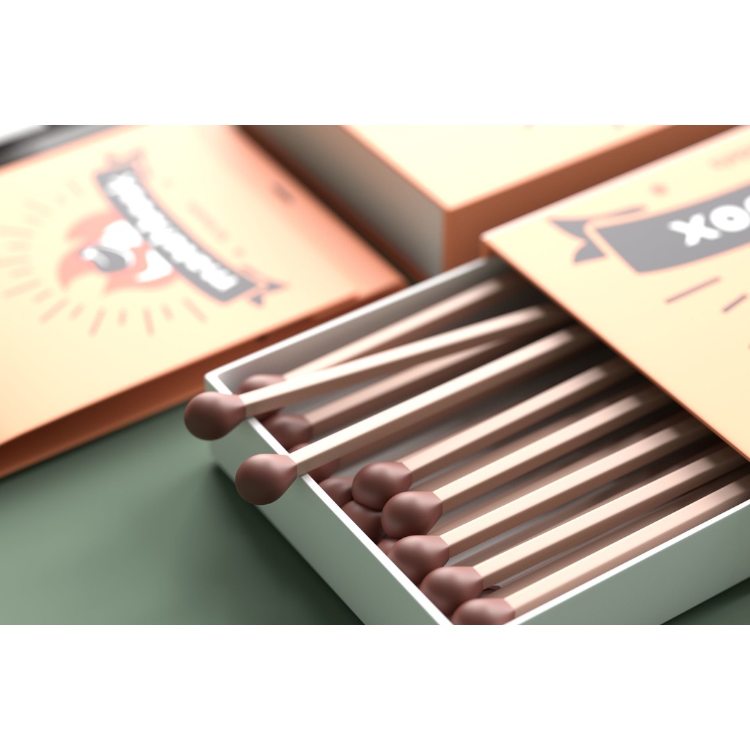 Matchbox 3D Model – Low Poly Household Asset, FBX & OBJ Formats - View 4