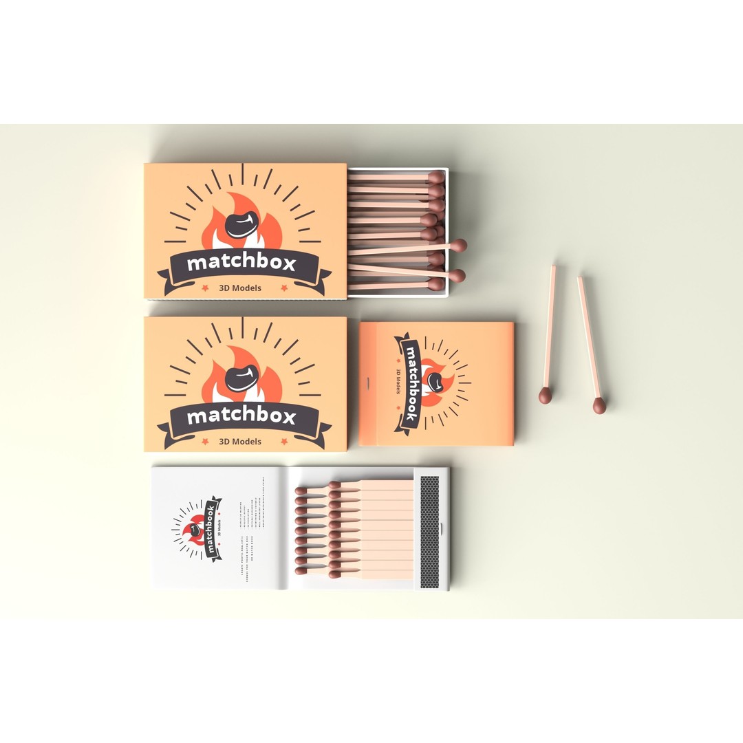 Matchbox 3D Model – Low Poly Household Asset, FBX & OBJ Formats - View 5