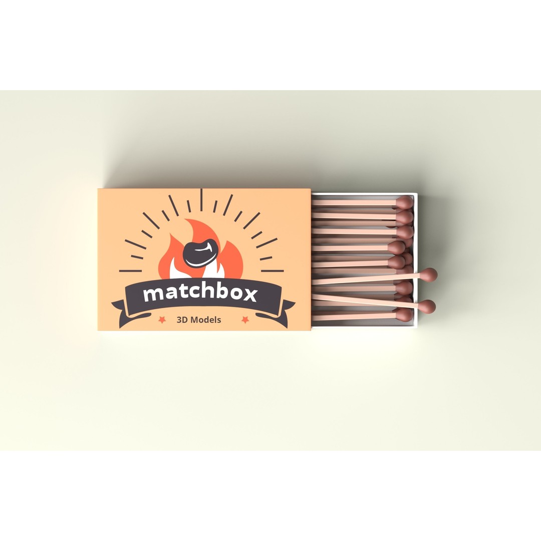 Matchbox 3D Model – Low Poly Household Asset, FBX & OBJ Formats - View 6
