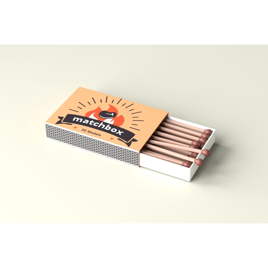 Matchbox 3D Model – Low Poly Household Asset, FBX & OBJ Formats - View 7