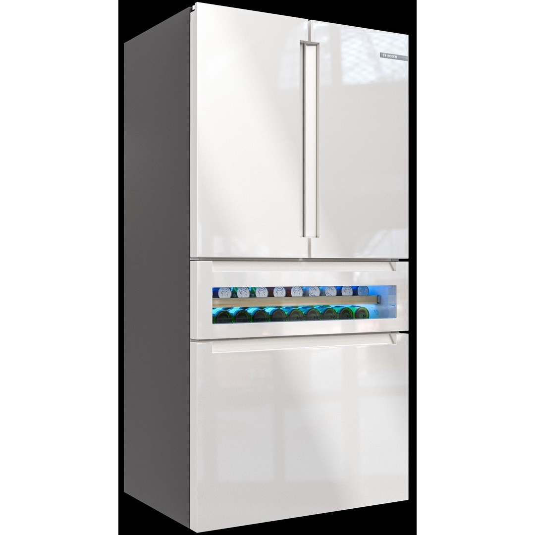 Bosch Refrigerator 3D Model – Low Poly PBR Kitchen Asset, FBX, OBJ - View 14