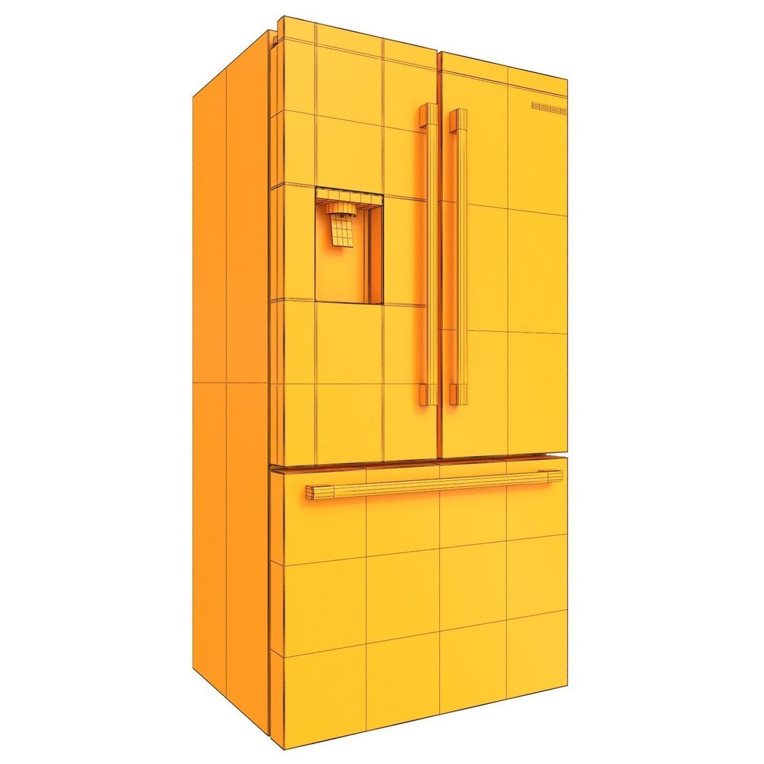 Bosch Refrigerator 3D Model – Low Poly PBR Kitchen Asset, FBX, OBJ - View 19