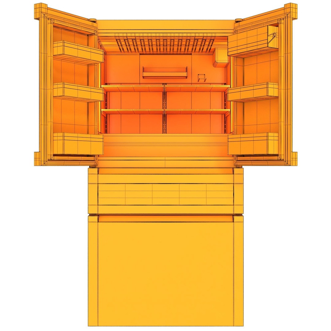 Bosch Refrigerator 3D Model – Low Poly PBR Kitchen Asset, FBX, OBJ - View 23
