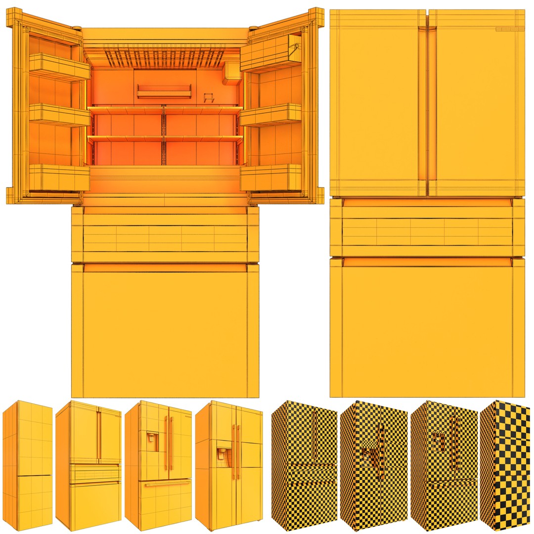 Bosch Refrigerator 3D Model – Low Poly PBR Kitchen Asset, FBX, OBJ - View 5