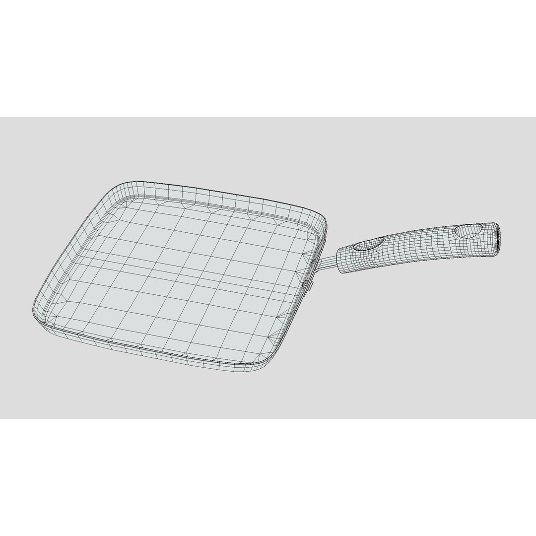 10 in Griddle 3D Model – Low Poly PBR Kitchen Asset, FBX, OBJ - View 3