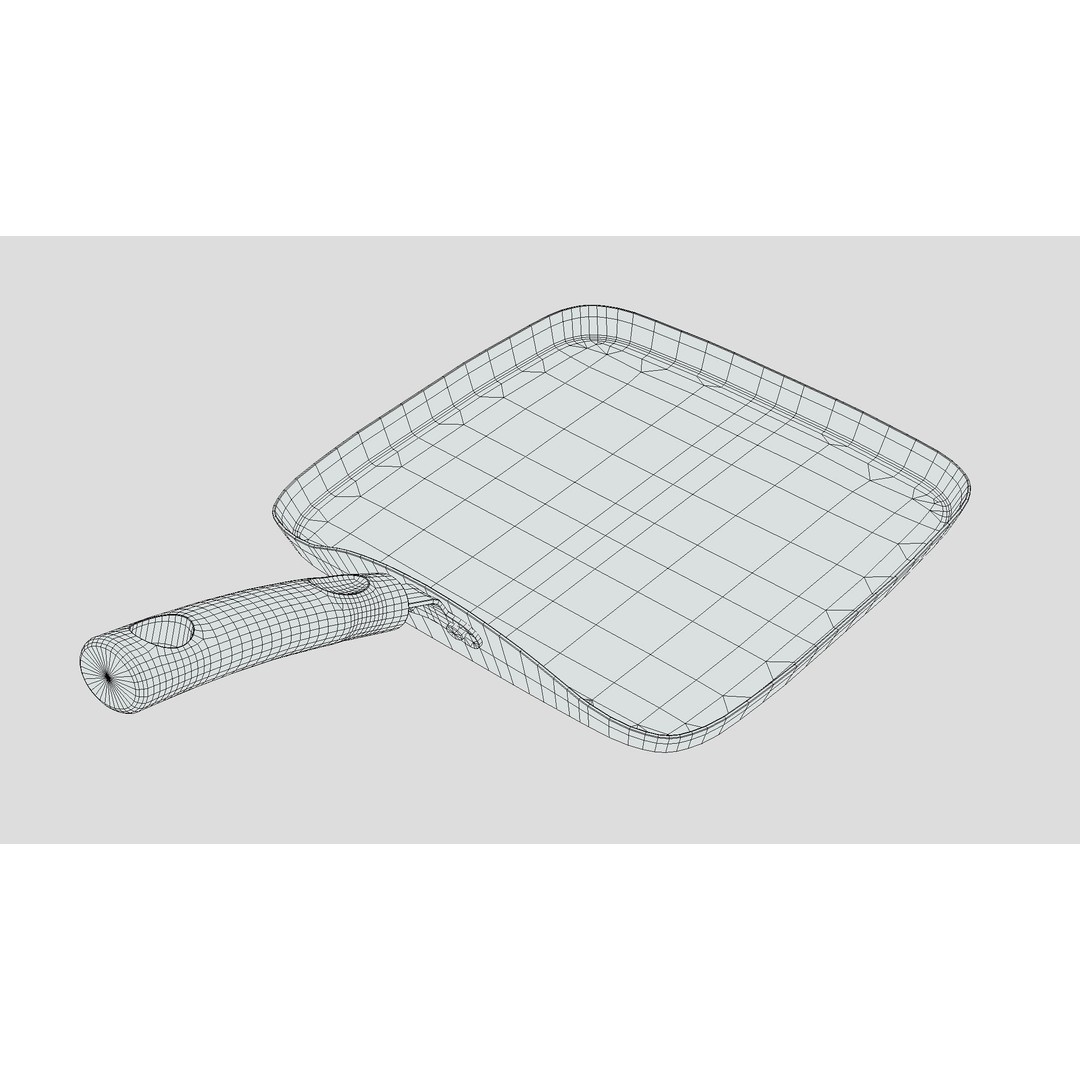 10 in Griddle 3D Model – Low Poly PBR Kitchen Asset, FBX, OBJ - View 5