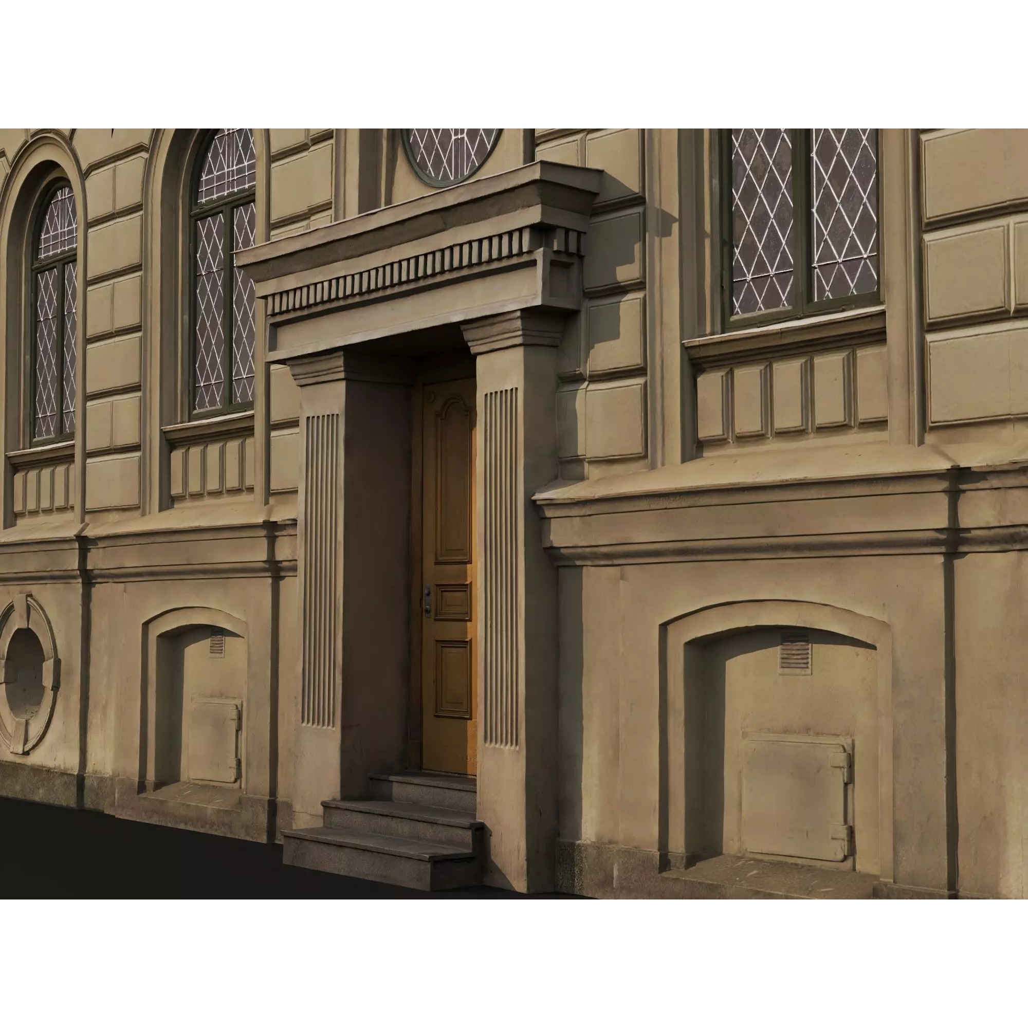Classic European Apartment Building - Low-Poly 3D Model - View 11