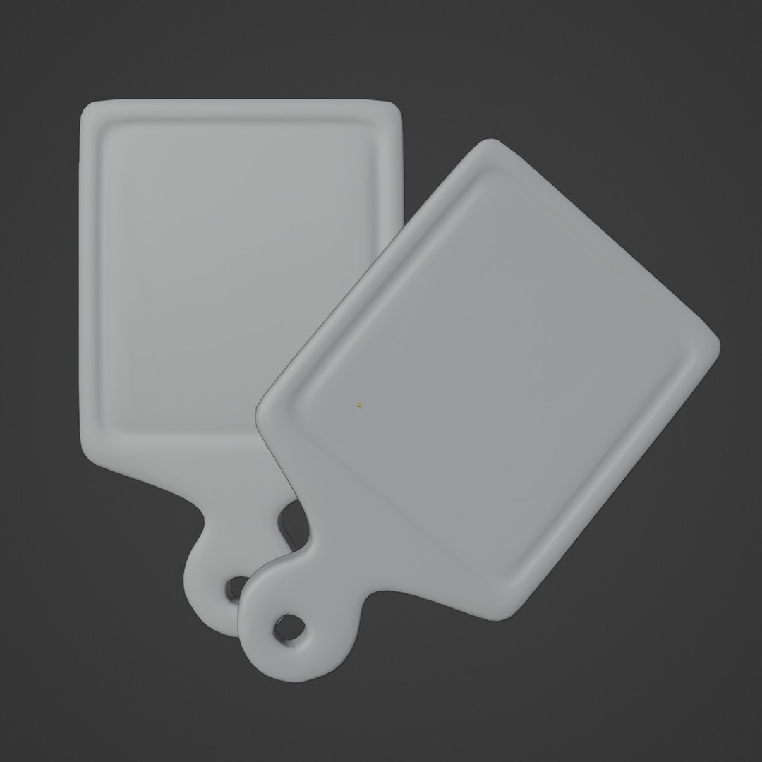 Cutting Board 3D Model – Low Poly Kitchen Asset, FBX, OBJ, Blender