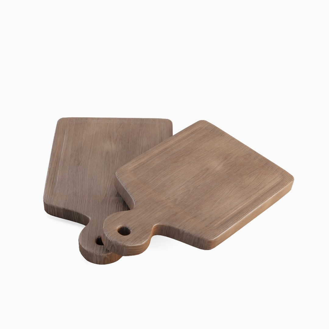 Cutting Board 3D Model – Low Poly Kitchen Asset, FBX, OBJ, Blender - View 4