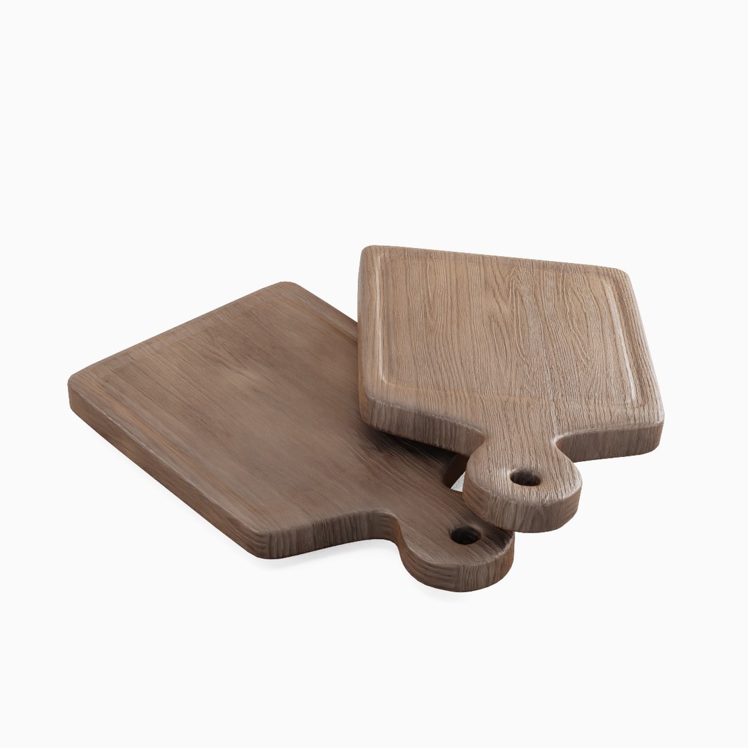 Cutting Board 3D Model – Low Poly Kitchen Asset, FBX, OBJ, Blender - View 5