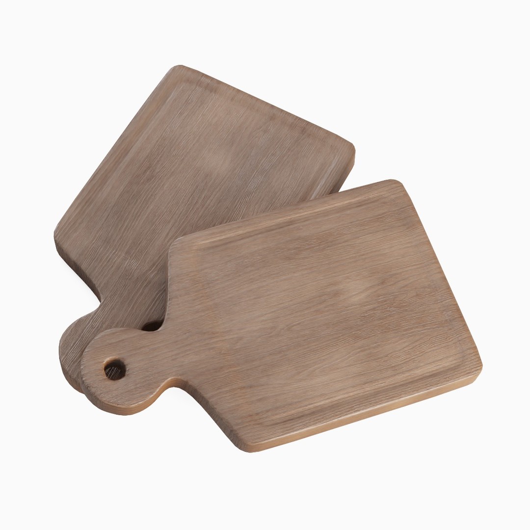 Cutting Board 3D Model – Low Poly Kitchen Asset, FBX, OBJ, Blender - View 6