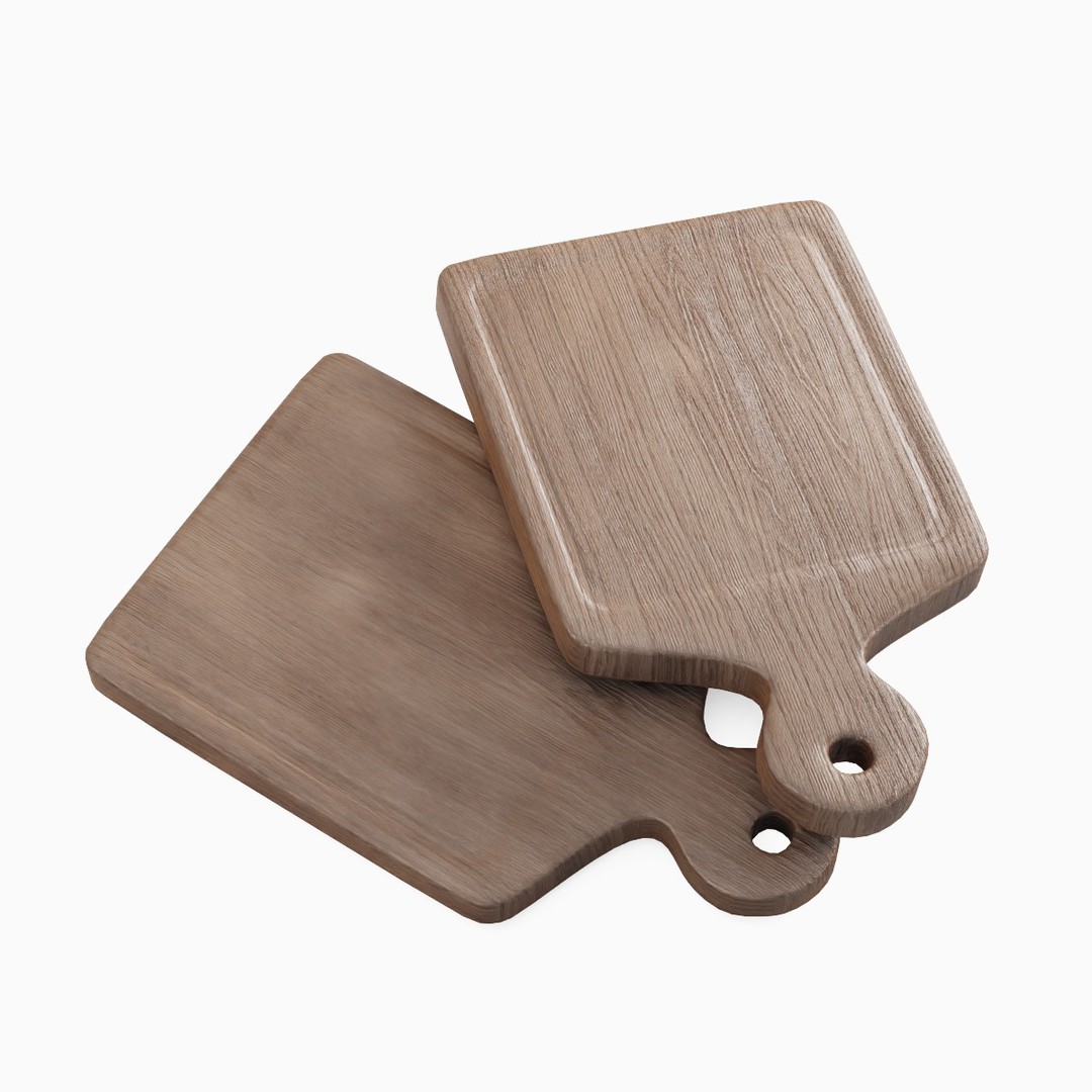Cutting Board 3D Model – Low Poly Kitchen Asset, FBX, OBJ, Blender - View 7