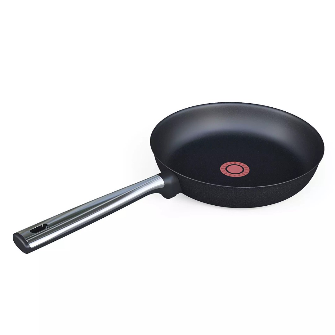 Black Teflon Frying Pan 3D Model – Real Scale Kitchenware, FBX, OBJ - View 2