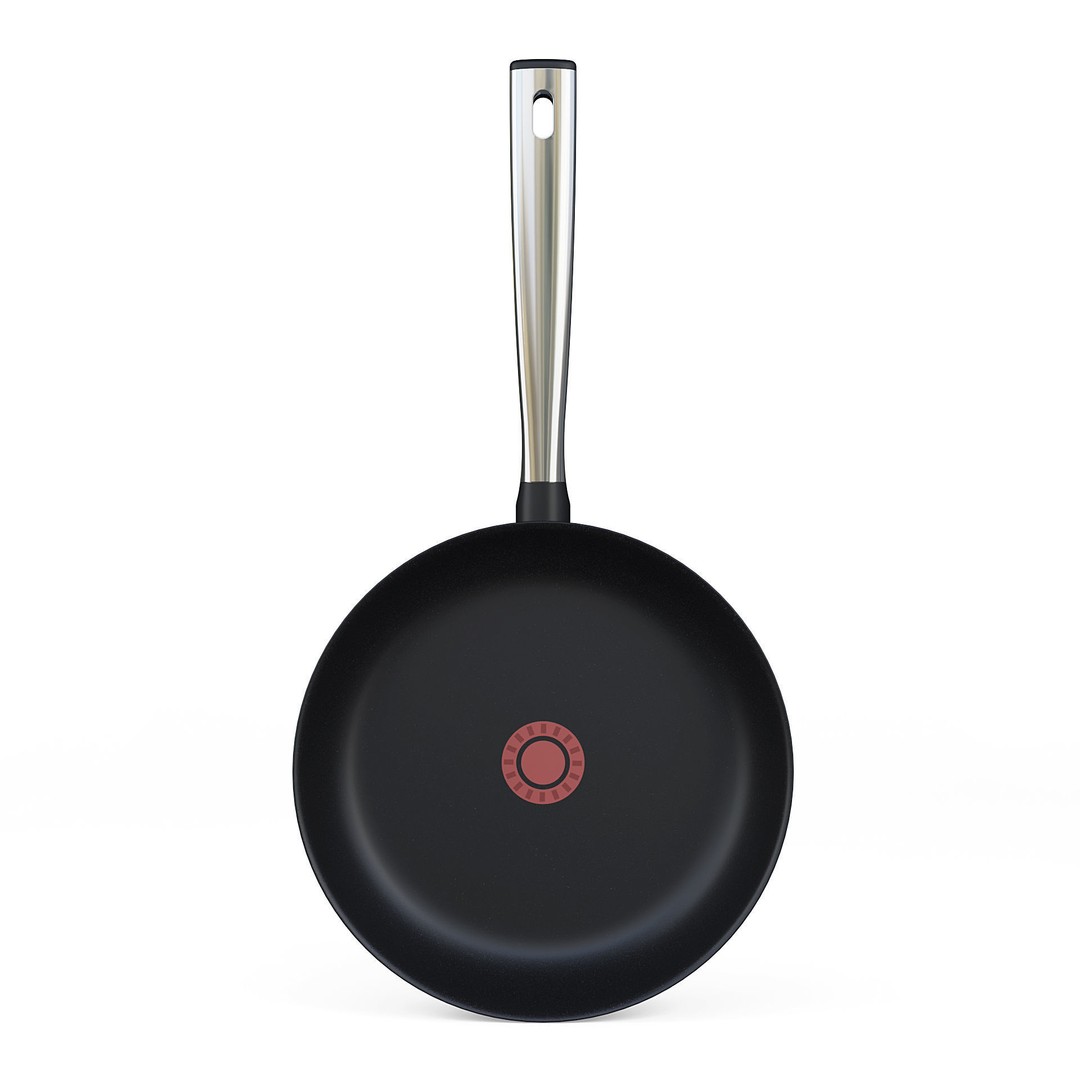 Black Teflon Frying Pan 3D Model – Real Scale Kitchenware, FBX, OBJ - View 4