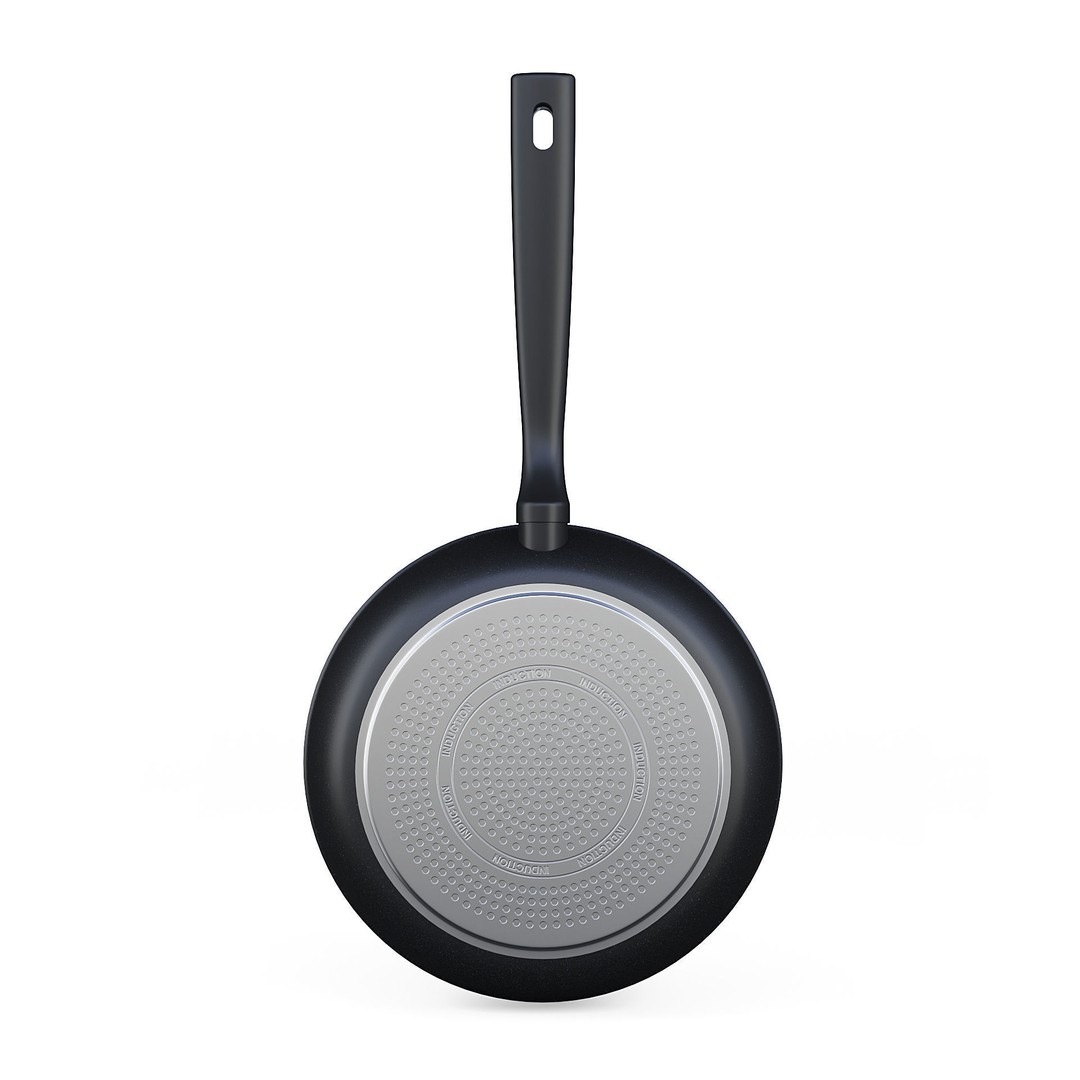Black Teflon Frying Pan 3D Model – Real Scale Kitchenware, FBX, OBJ - View 5