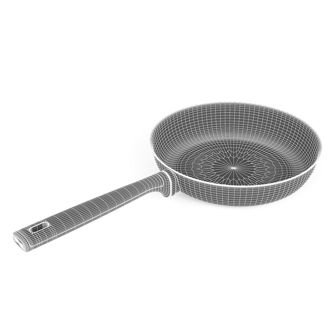Black Teflon Frying Pan 3D Model – Real Scale Kitchenware, FBX, OBJ - View 7