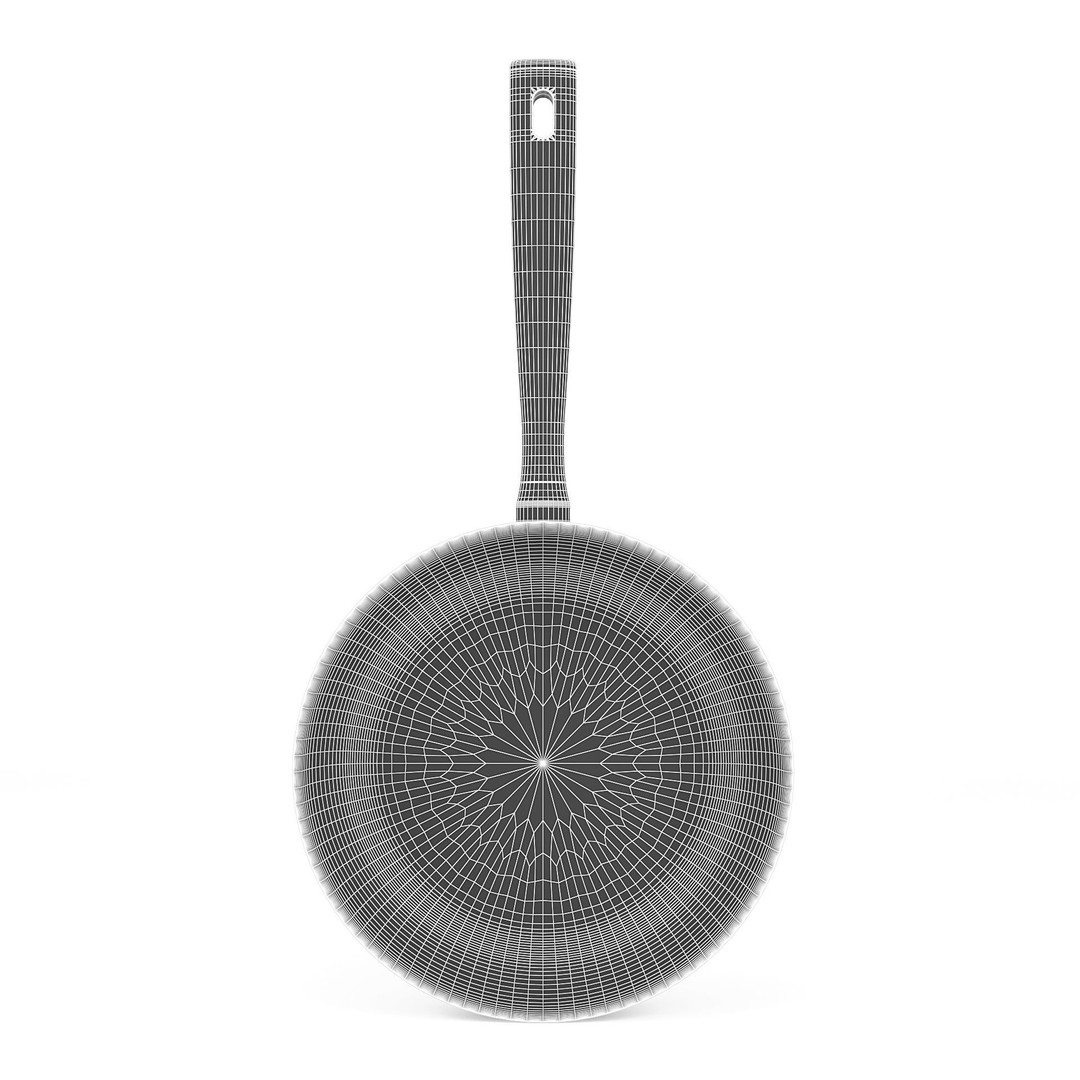 Black Teflon Frying Pan 3D Model – Real Scale Kitchenware, FBX, OBJ - View 8