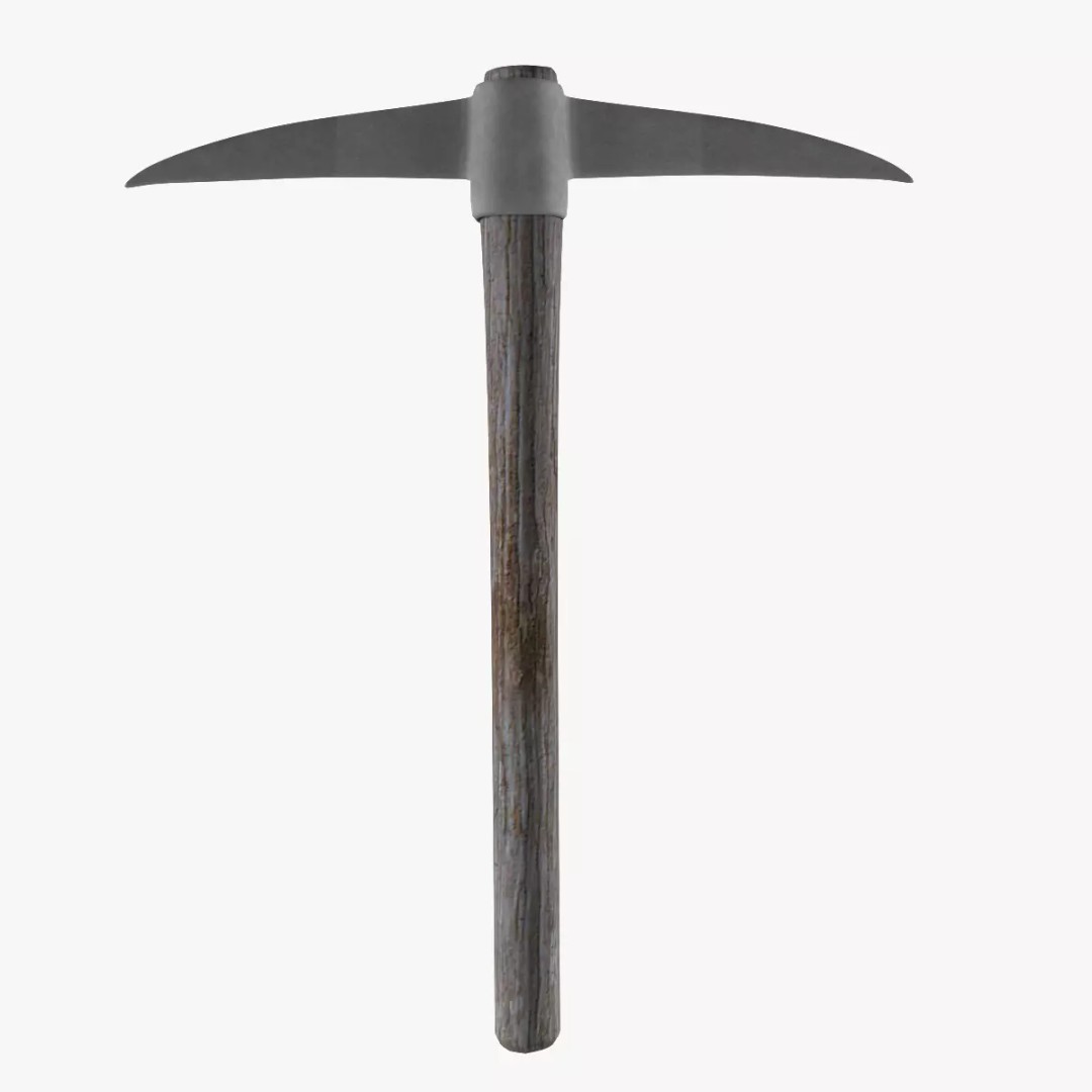 Pick Axe 3D Model – Low Poly Game Asset, FBX & OBJ Formats - View 2