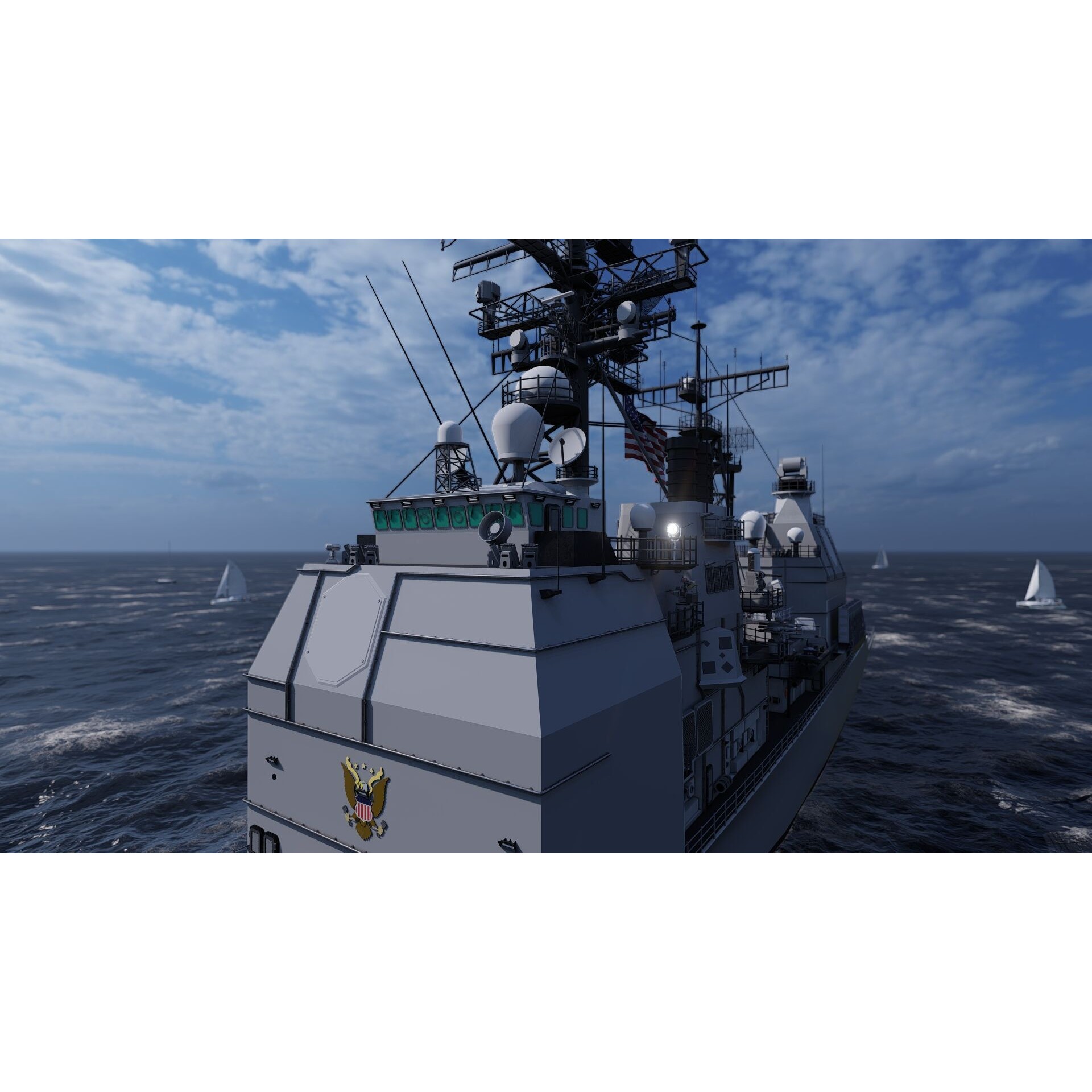 Ticonderoga Class Cruiser - Game-Ready 3D Model - View 10