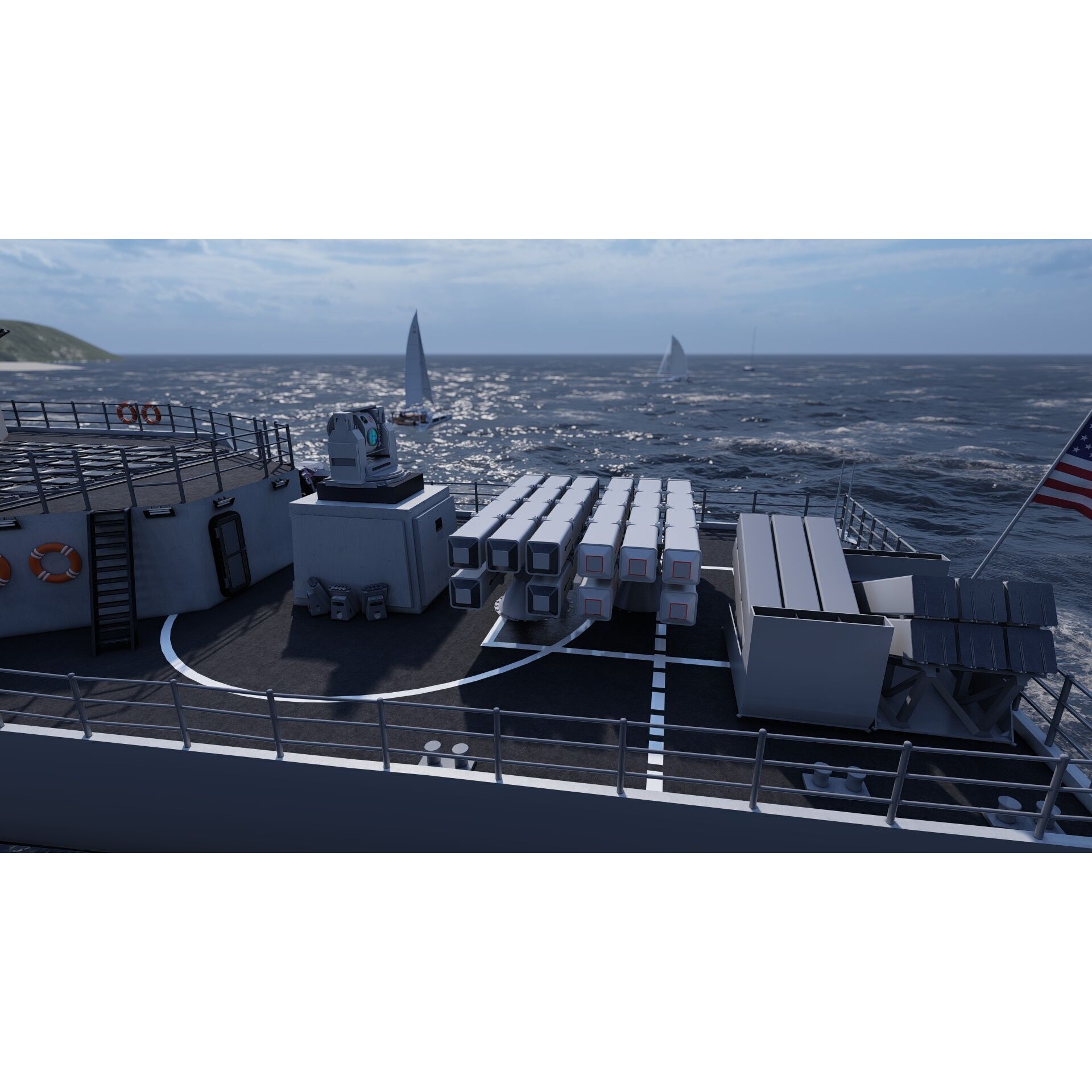 Ticonderoga Class Cruiser - Game-Ready 3D Model - View 13