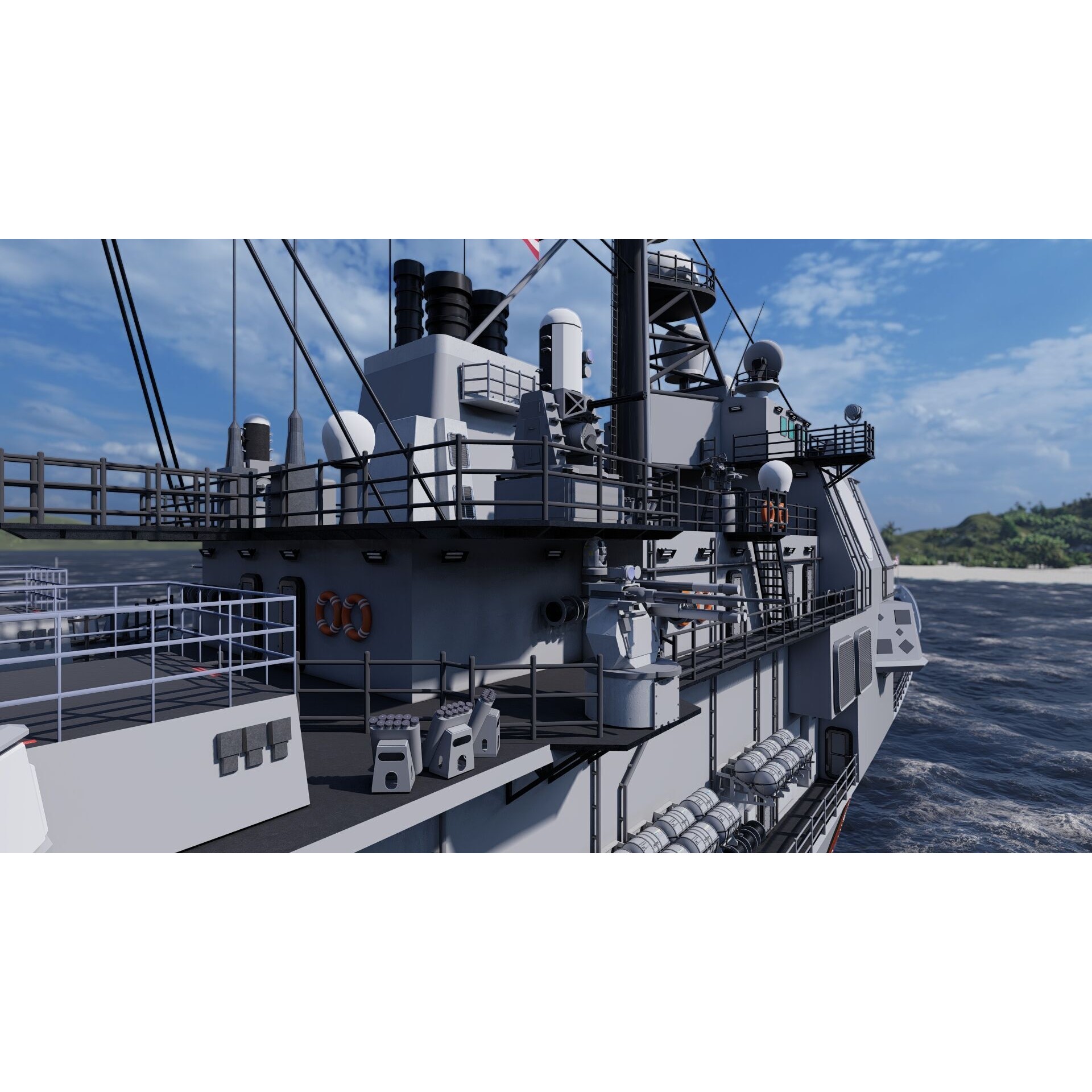 Ticonderoga Class Cruiser - Game-Ready 3D Model - View 24