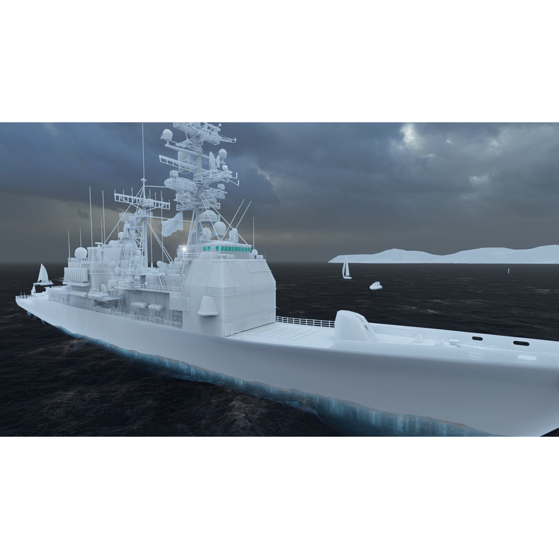 Ticonderoga Class Cruiser - Game-Ready 3D Model - View 31