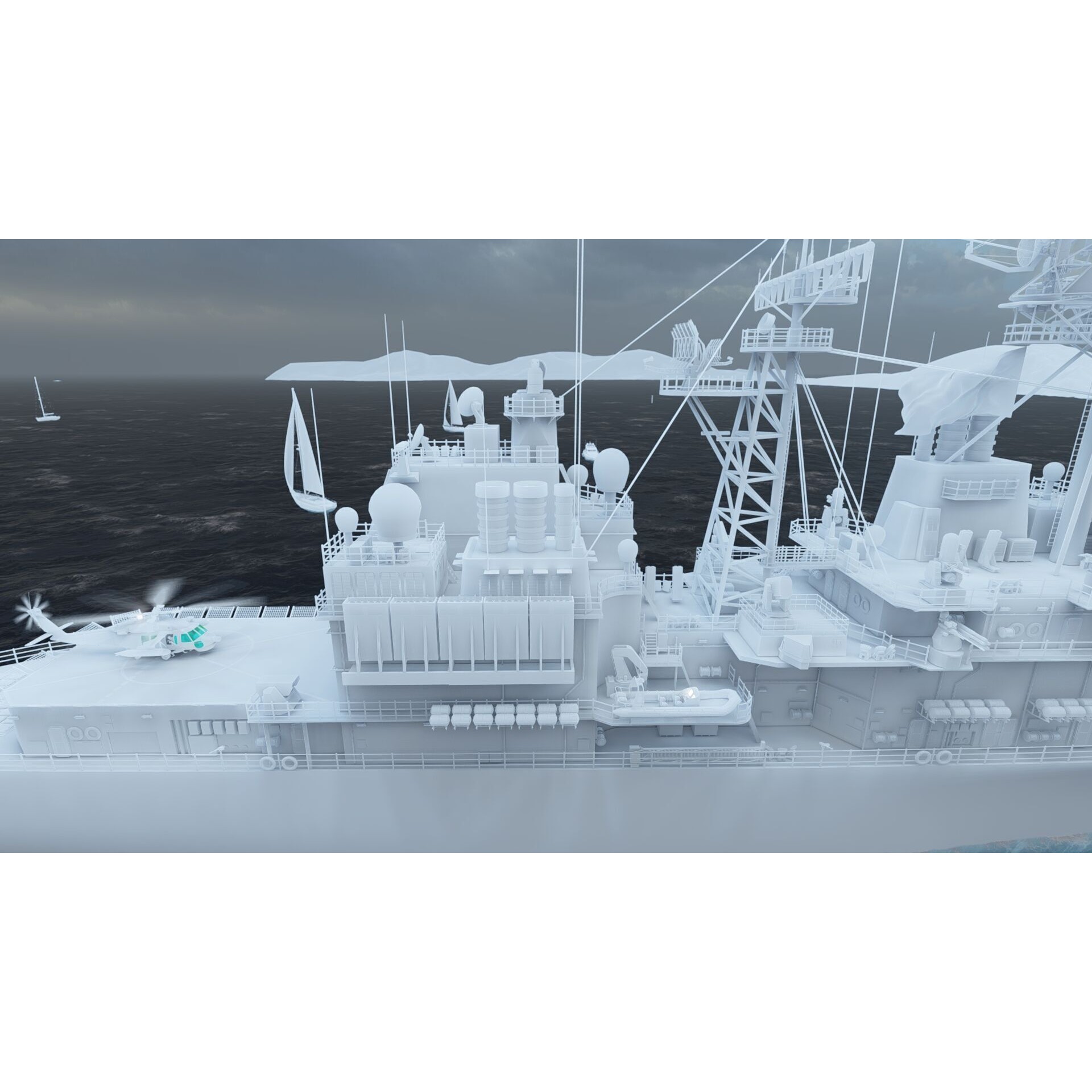 Ticonderoga Class Cruiser - Game-Ready 3D Model - View 33