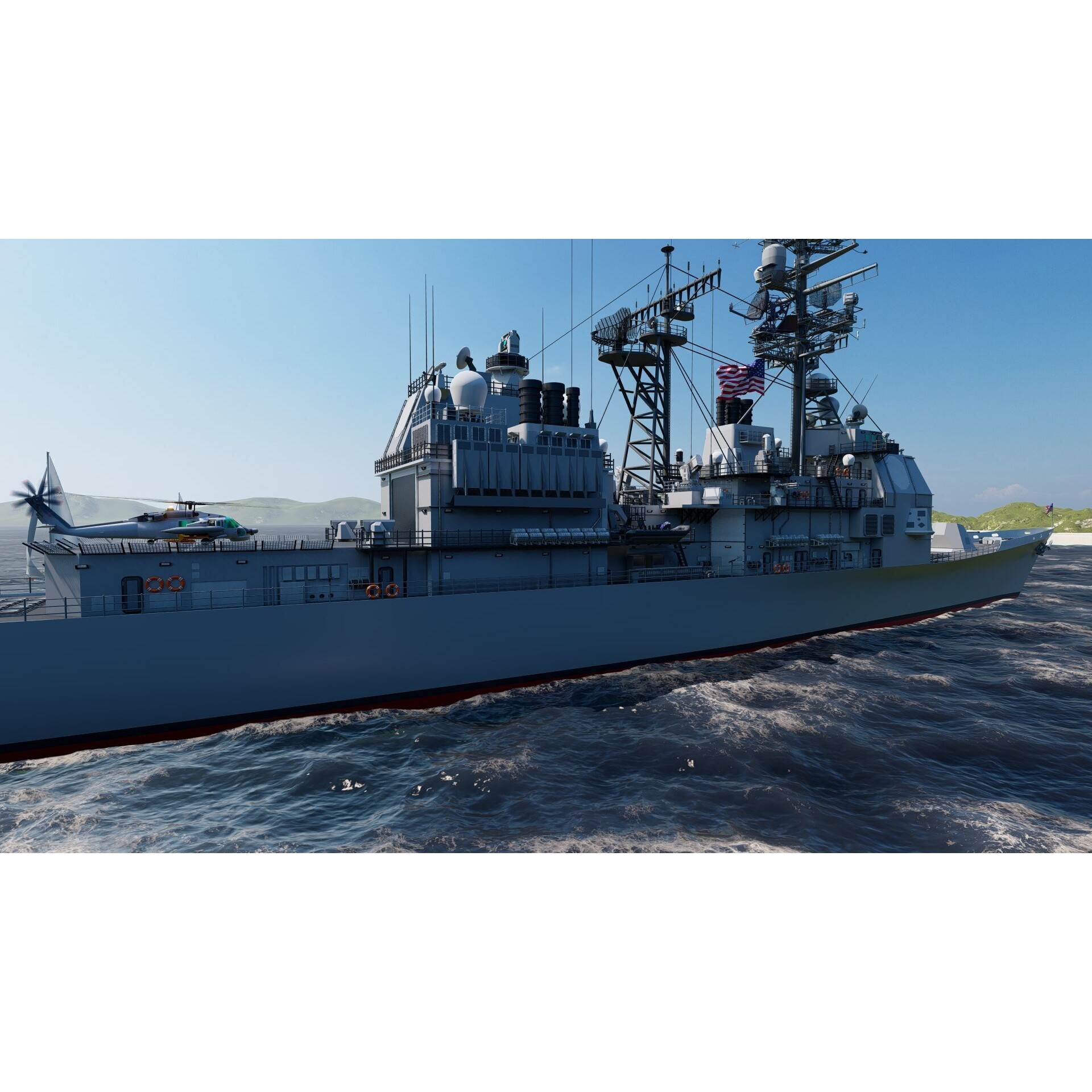 Ticonderoga Class Cruiser - Game-Ready 3D Model - View 5