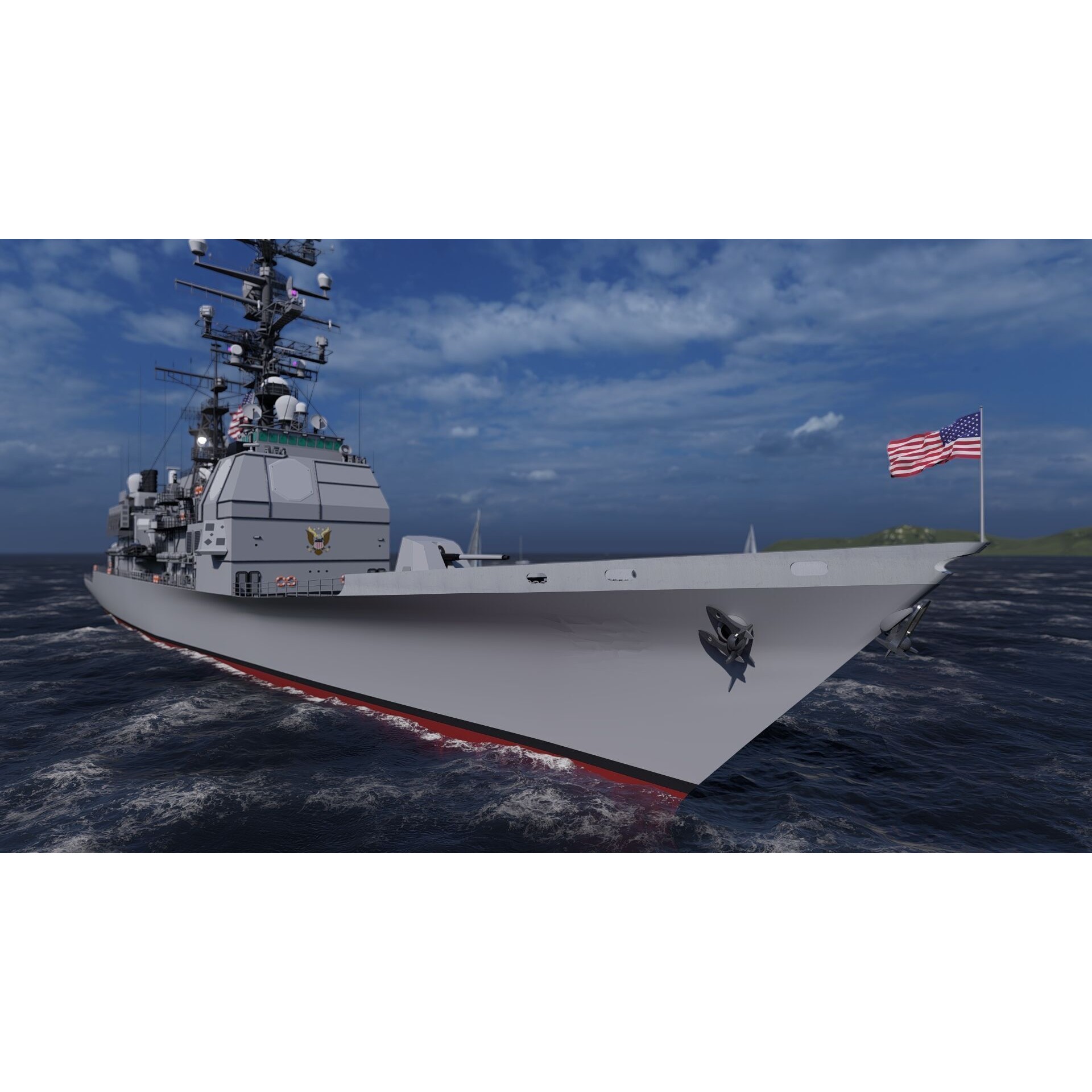 Ticonderoga Class Cruiser - Game-Ready 3D Model - View 6