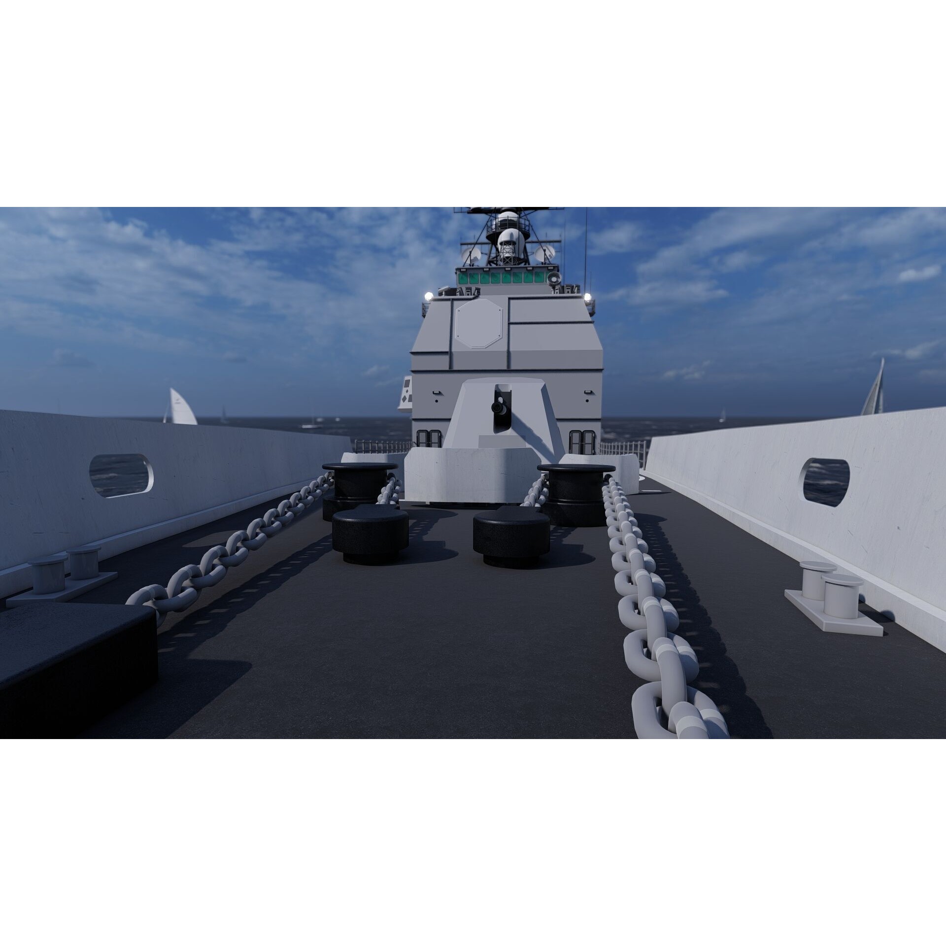 Ticonderoga Class Cruiser - Game-Ready 3D Model - View 8