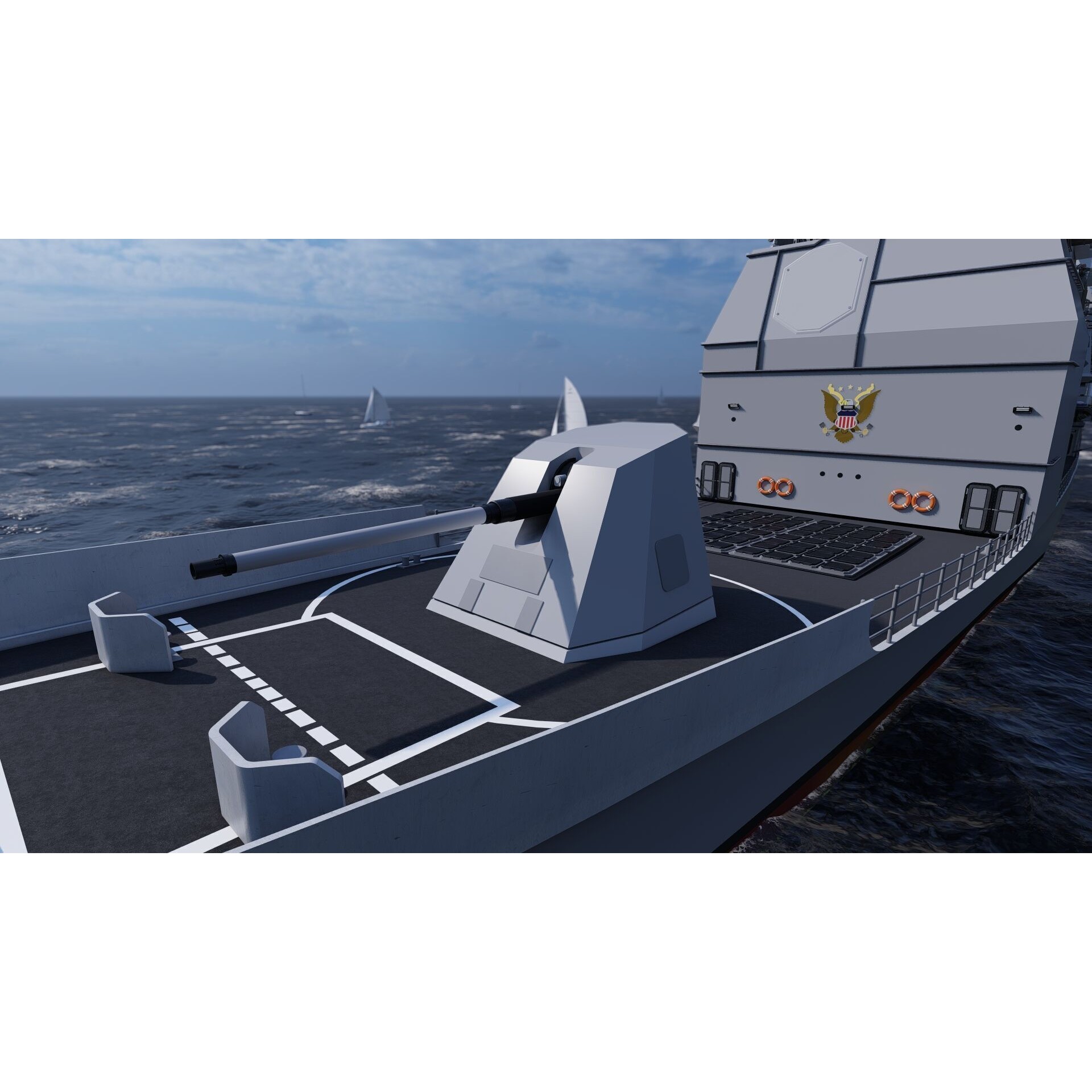 Ticonderoga Class Cruiser - Game-Ready 3D Model - View 9