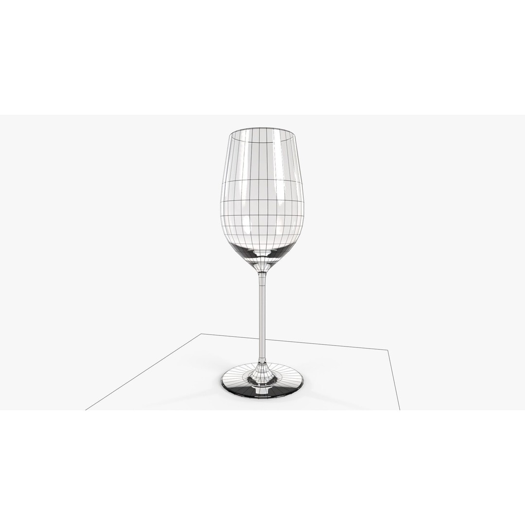 Zinfandel Glass 3D Model – Low Poly Kitchenware, FBX, OBJ, Blender - View 3