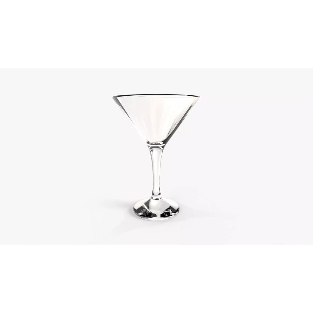 Martini Glass 3D Model – Low Poly Game Ready Glassware, FBX - View 2