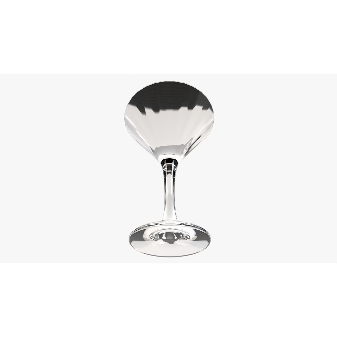 Martini Glass 3D Model – Low Poly Game Ready Glassware, FBX - View 3