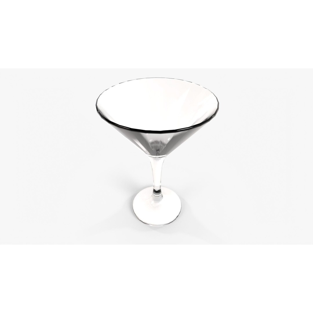 Martini Glass 3D Model – Low Poly Game Ready Glassware, FBX - View 5