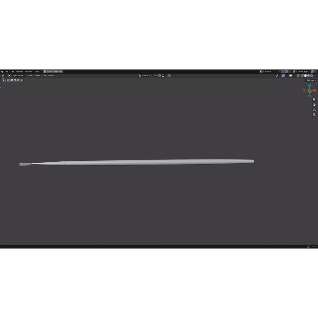 Artistic Paintbrush 3D Model – Round PBR Asset, FBX, OBJ, Blender - View 10