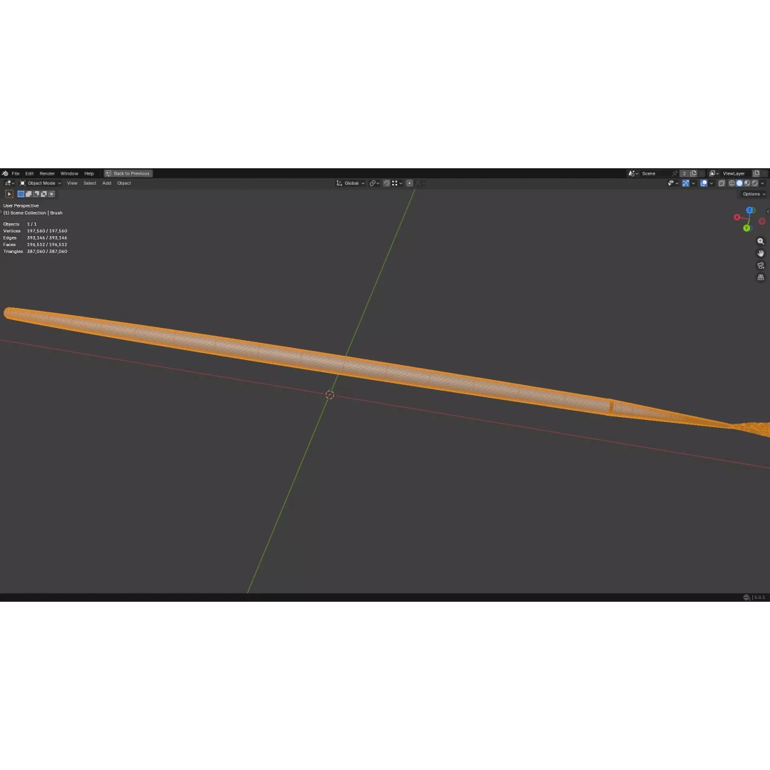 Artistic Paintbrush 3D Model – Round PBR Asset, FBX, OBJ, Blender - View 13