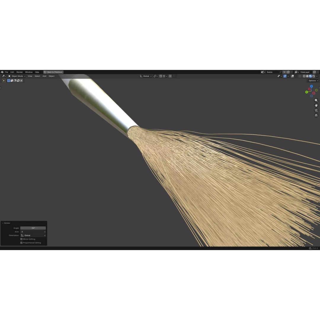Artistic Paintbrush 3D Model – Round PBR Asset, FBX, OBJ, Blender - View 20