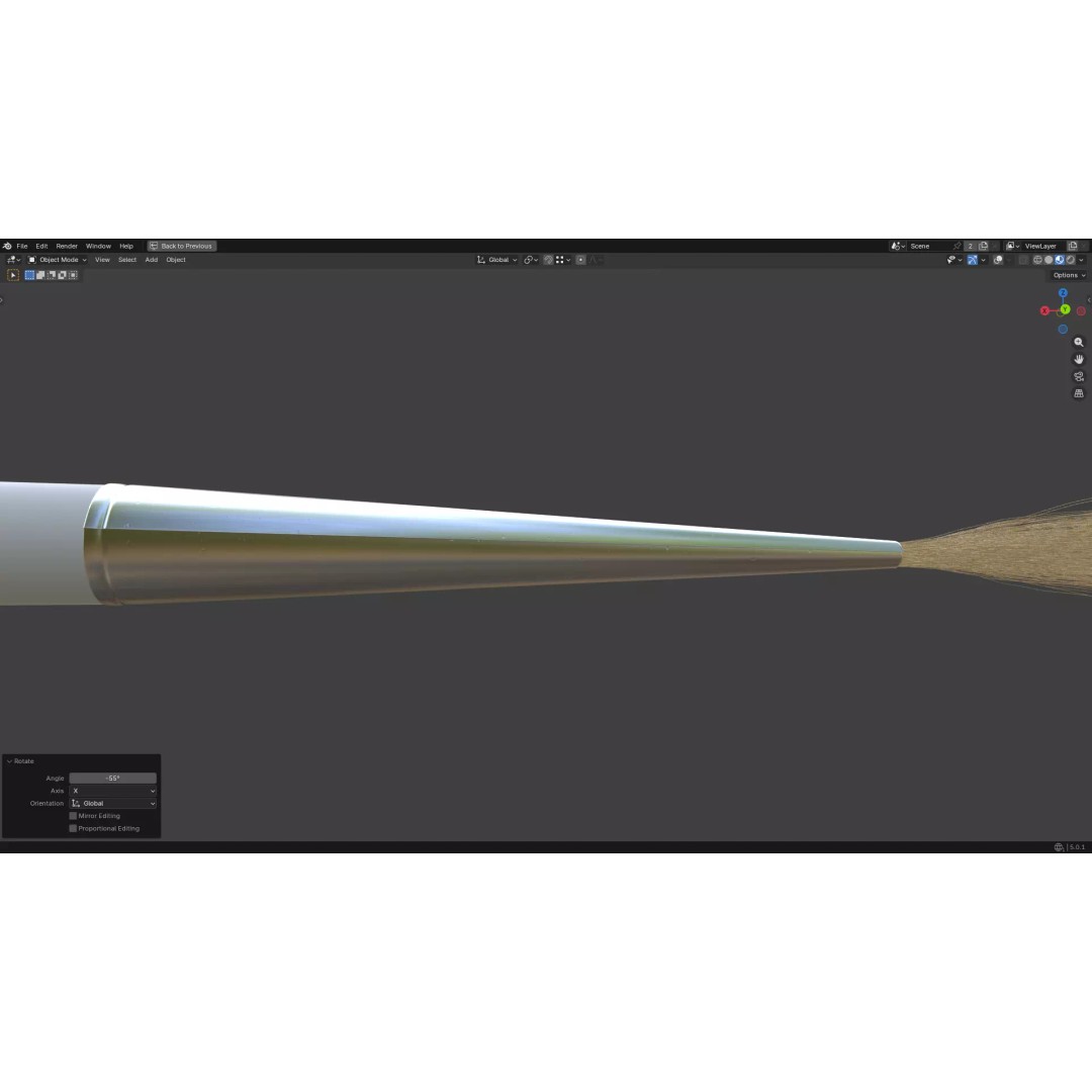 Artistic Paintbrush 3D Model – Round PBR Asset, FBX, OBJ, Blender - View 27